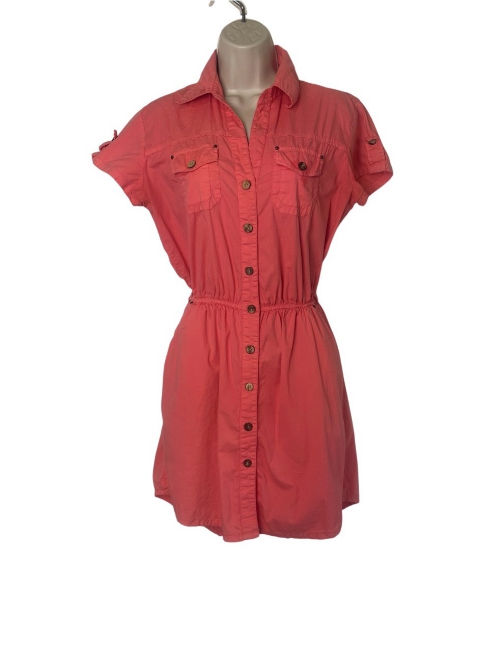 Studio Coral Button-Front Shirt Dress